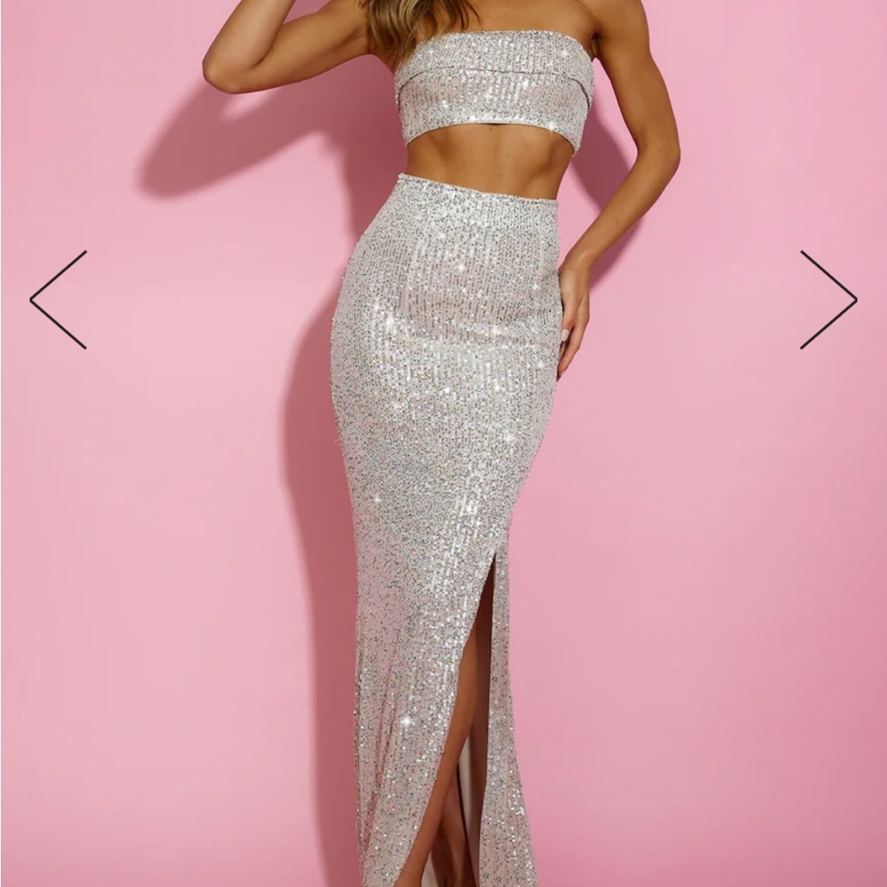 Sprinkle shine sequin crop and skirt.
